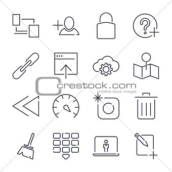 Internet and IT internet technology . Universal icons for web,