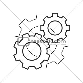 Cogwheels mechanism outline icon