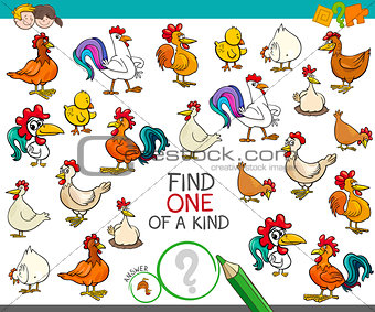find one of a kind with chicken animal characters