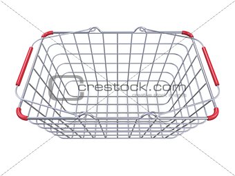 Metal shopping basket side view 3D