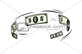 The circulation of money, dollars cash