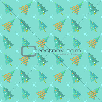 Mint Blue Seamless Christmas Tree Pattern