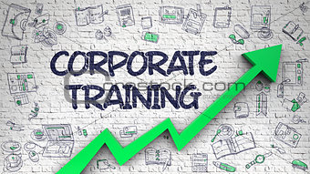 Corporate Training Drawn on White Wall.