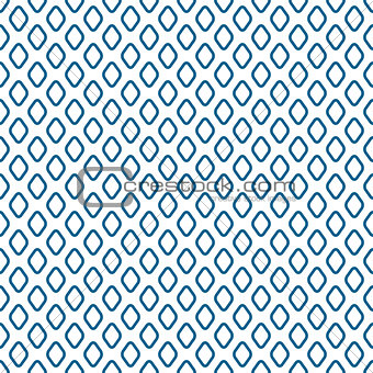 Blue line rhombus shapes seamless vector pattern.