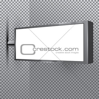 Blank Store White Signboard on Transparent Background.