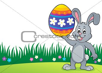 Bunny holding big Easter egg topic 3