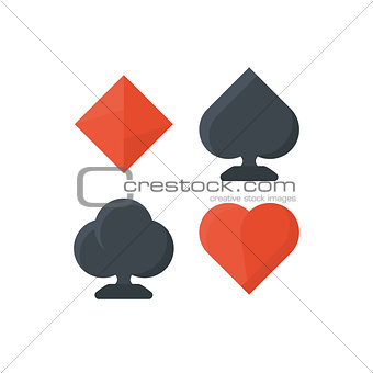 Set of playing cards symbols