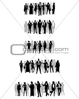 Several groups of businessmen