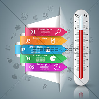 Thermometer business infographics. Health icon.