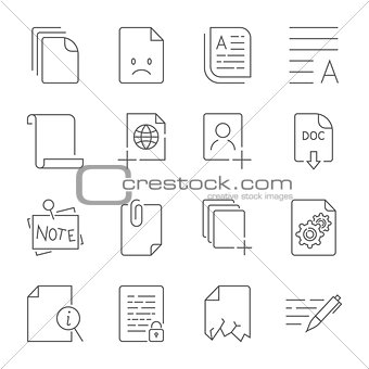 Paper icon, Document icon. Editable Stroke