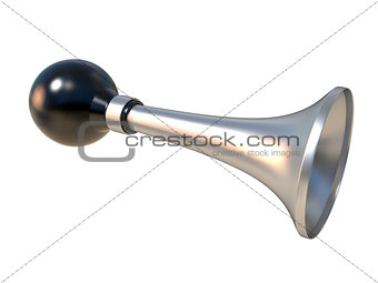 Vintage air horn with rubber bulb. Klaxon. 3D