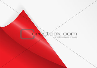 Pattern of bent corner for free filling of red color. Vector Illustration.