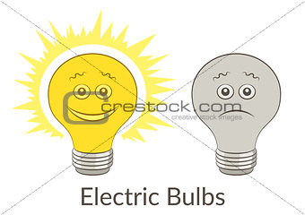 Light Bulbs, Glowing and Dark