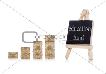 Education fund plan concept text on chalkboard 