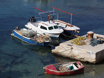 boat moored in the mediterranean sea