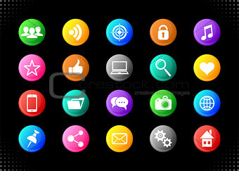 Vector social media and website buttons