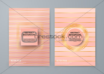 Brochure template with rose goldbackground