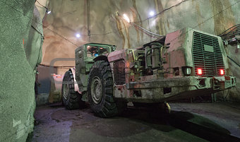 Excavator Huge Machine Under Ground