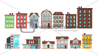city buildings and townhouse apartment