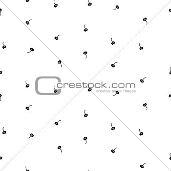 Tiny simple floral seamless simple vector pattern.