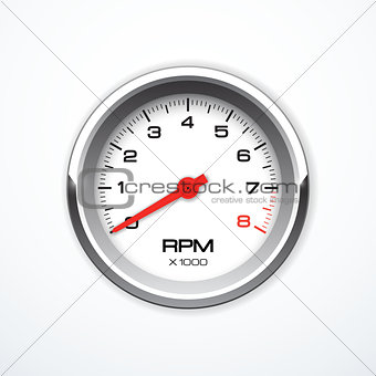 Vector realistic tachometer isolated