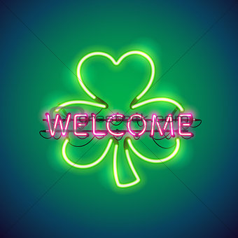 Neon Welcome in Clover Sign