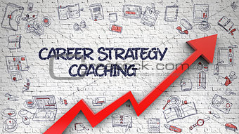 Career Strategy Coaching Drawn on White Wall.
