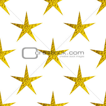 Golden glitter stars on a white background