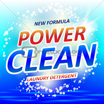 Clean Soap design product. Package design for laundry detergent or Washing Powder. Vector illustration