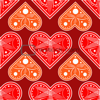 Graphic red hearts love vector.Graphic silhouette of the heart. Feast of the Holy Valentine. Seamless pattern Happy Valentine s day.