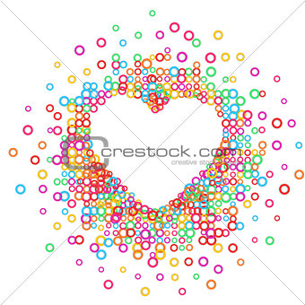 Heart - paper color abstract illustration.