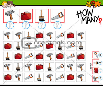 how many tools and objects counting game