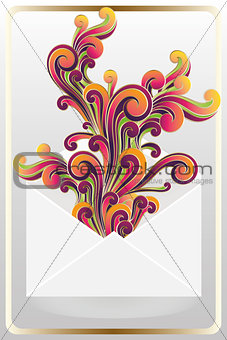 Abstract artwork of colorful greetings message 