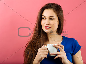 Attractive lady drinking coffee