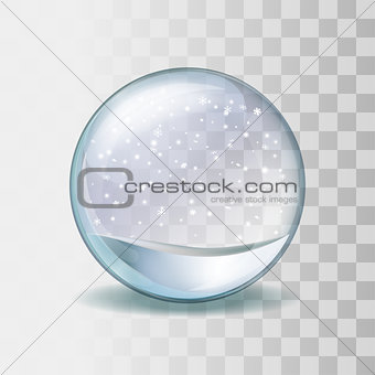 Realistic transparent glass sphere illustration