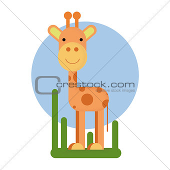 Cartoon giraffe character. Vector illustration isolated