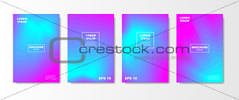 Minimal Liquid cover design set. Future Poster templates with Fluid gradient shape with transparent blend. Geometric halftone colorful gradient texture. vector illustration