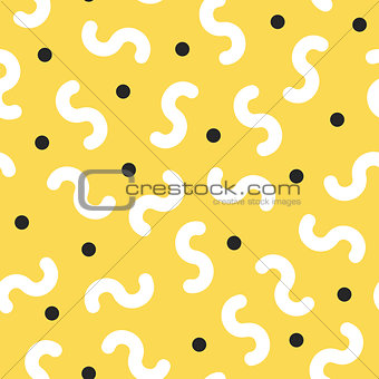 Trendy seamless pattern - memphis style,fashion 80s - 90s. Abstract colorful background