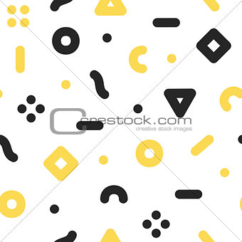 Trendy seamless pattern - memphis design,fashion 80-90s. Abstract geometric background