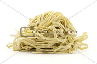 Chinese traditional raw noodles, isolated on white background