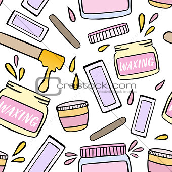 Seamless pattern with waxing and hair removal illustration.