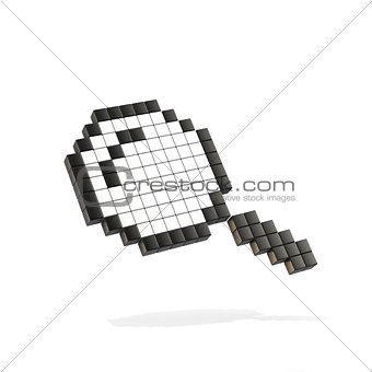 Magnifying glass, loupe mouse cursor. 3D