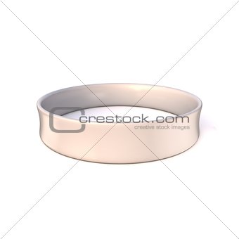 White rubber bracelet. 3D