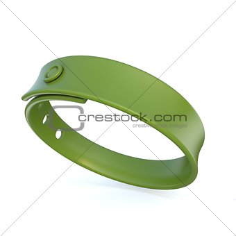 Green rubber bracelet. 3D