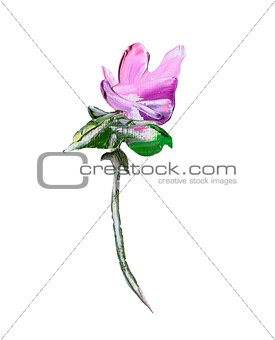 Hand painted modern style purple flower