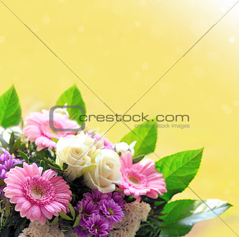 Colorful flowers bouquet isolated.