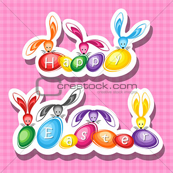 Happy easter abstract postcard background.