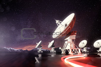 Radio Telescopes Searching for Astronomical Objects