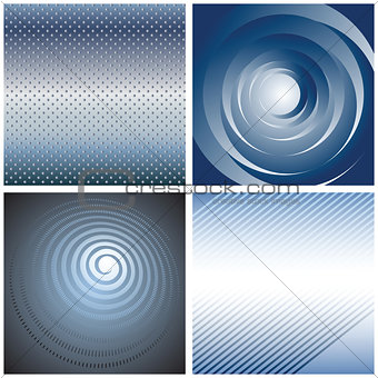 Abstract blue backgrounds set.