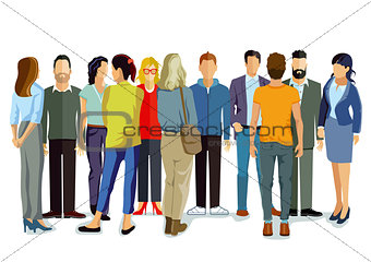 Person group of young people, illustration
